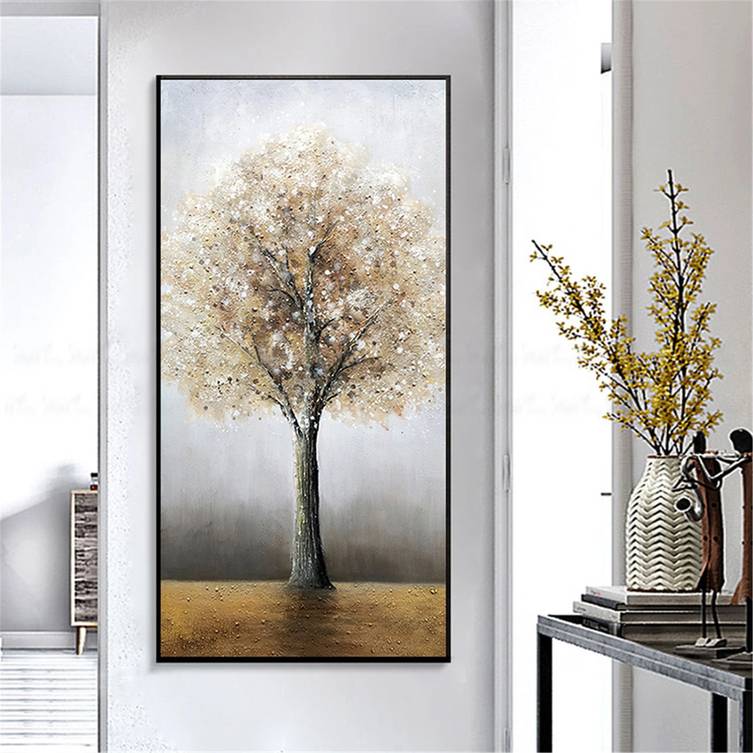 Tree Hand-painted Handmade Days Hallway Contemporary Abstract Canvas PC6U2